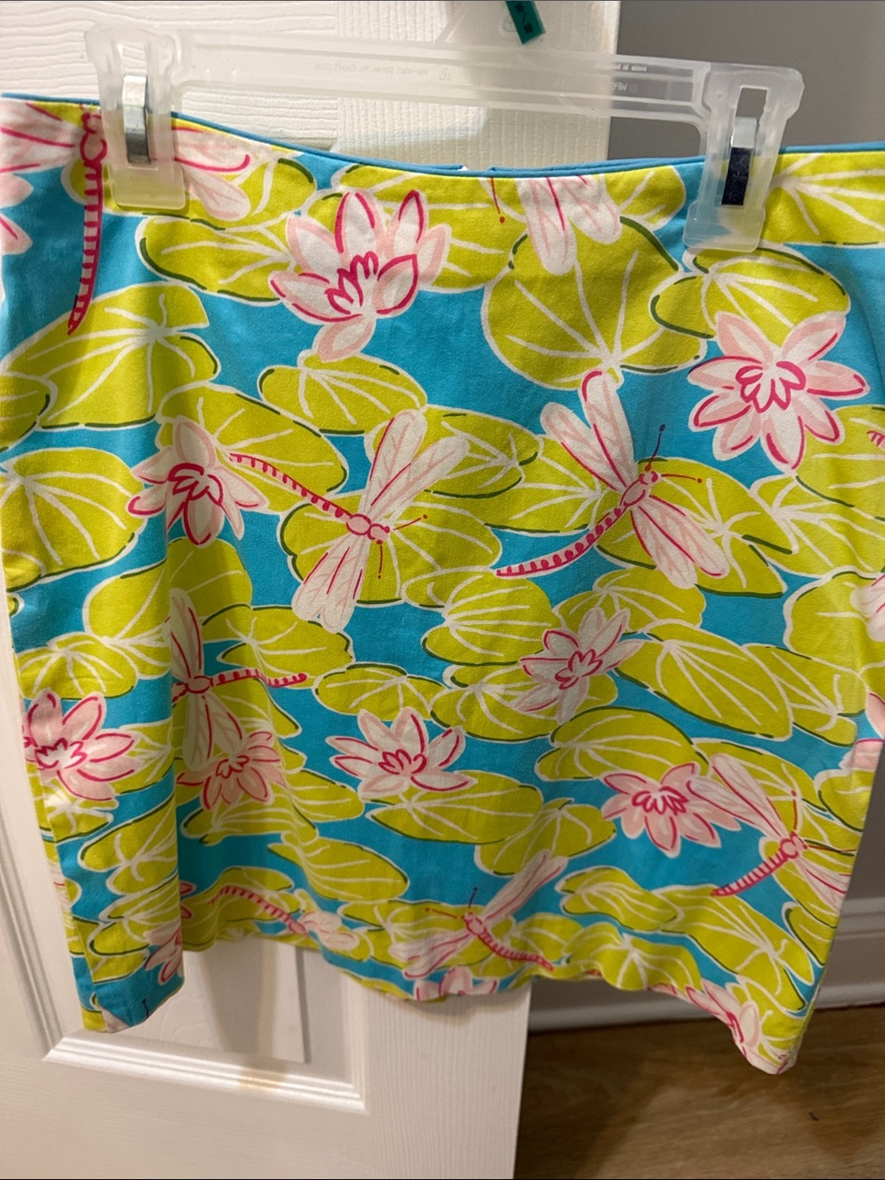 Turquoise Floral Mini Skirt with Lime and Pink Accents